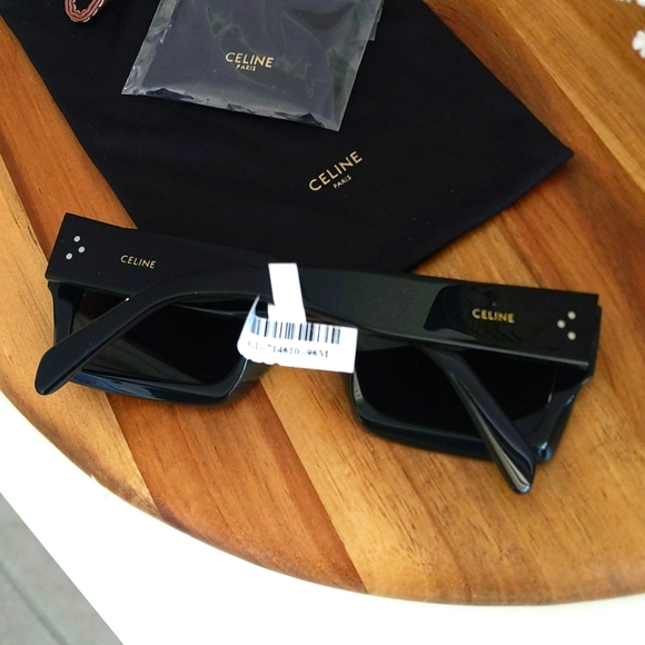 CELINE 🔥 NWT 🔥 Bold Three Dots 54MM Rectangular Sunglasses. NEVER USED! - Picture 3 of 17